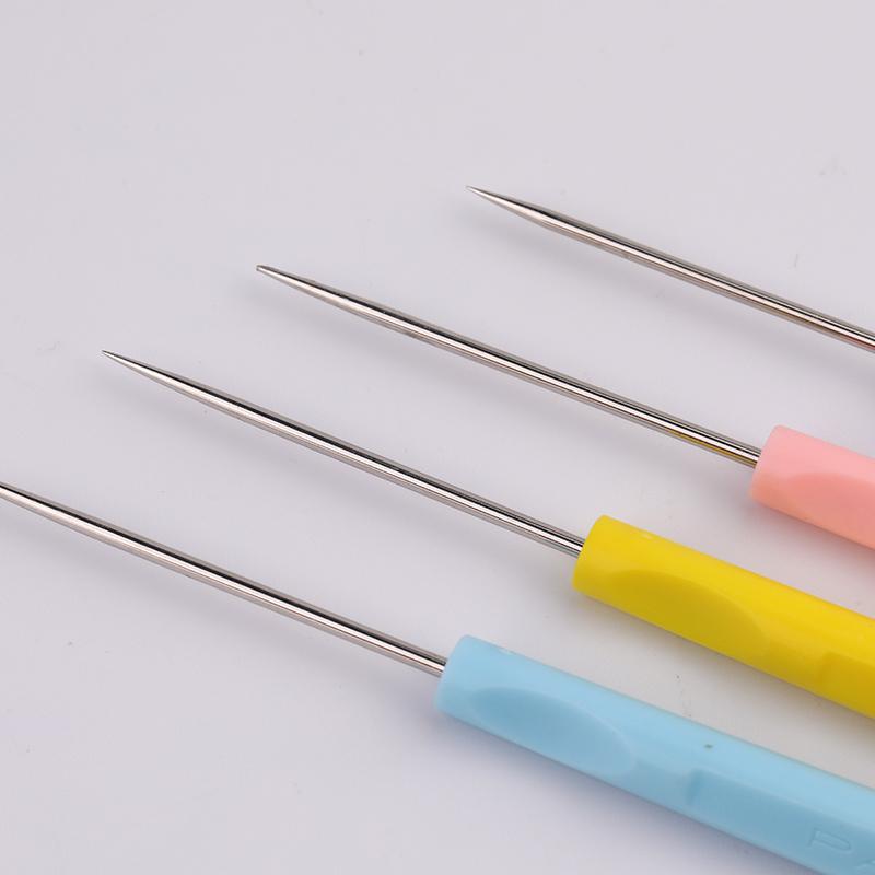 4 szt. Plastikowy uchwyt szydła do szycia do samodzielnego szycia, naprawa, szydło do szycia z płótna, narzędzia do szycia ze skóry, zestaw do szycia z dziurkaczem, szydło do szycia, szycie ręczne
