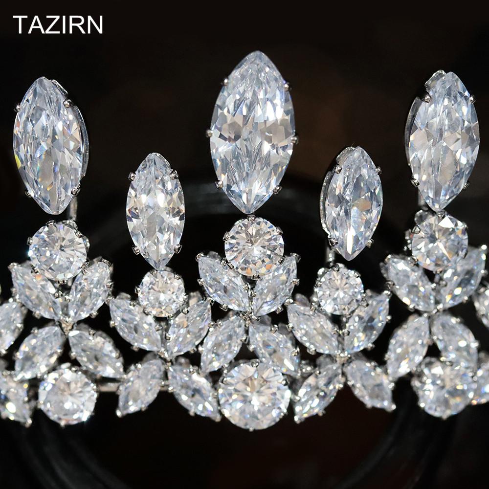 Hochzeit Braut Tiaras Prinzessinnen Kronen Trendige Zirkonia Sweet 16 Cz Festzug Kopfschmuck Zirkon Party Abschlussball Haaraccessoires