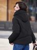Love seam back medium and long cotton-padded clothes women's hooded cotton clothes, shoulder-length loose version multi-color winter