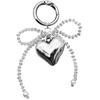 Stylish Bowknot Keychain Fashionable Heart Bag Pendant Phone Charm Keyring Elegant Accessory for Girls and Ladies