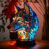 Painted Resin Animal Table Lamp Wild Animal Sculpture Stained Resin Lamp Colorful Night Light Decoration for Bedroom Living Room Christmas Gifts for