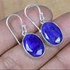 Solid 925 Sterling Silver Blue Sapphire Dyed Gemstone Handmade Bezel Setting Earrings Gift For Her Designer Earrings