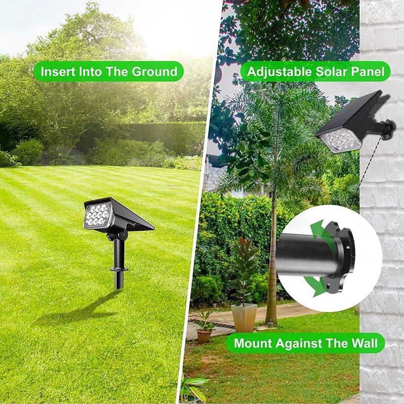 4pcs Solar Spotlight Outdoor Garden Wall Lamp for Tree Street Decor IP65 Waterproof LED Green Landscape Countyard Solar Light