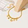 Stainless Steel Roman Numerals Zircon Necklace Bracelet For Wome Jewelry Accessories