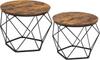 Round Coffee Tables, Set of 2 Side Tables, St
