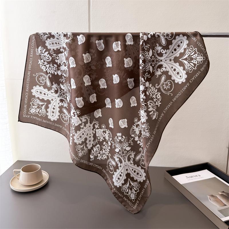 Cashew Print Imitation Silk Scarf Square Scarf High-End Shawl Versatile Neck Small Square Scarf Headscarf Scarf Women