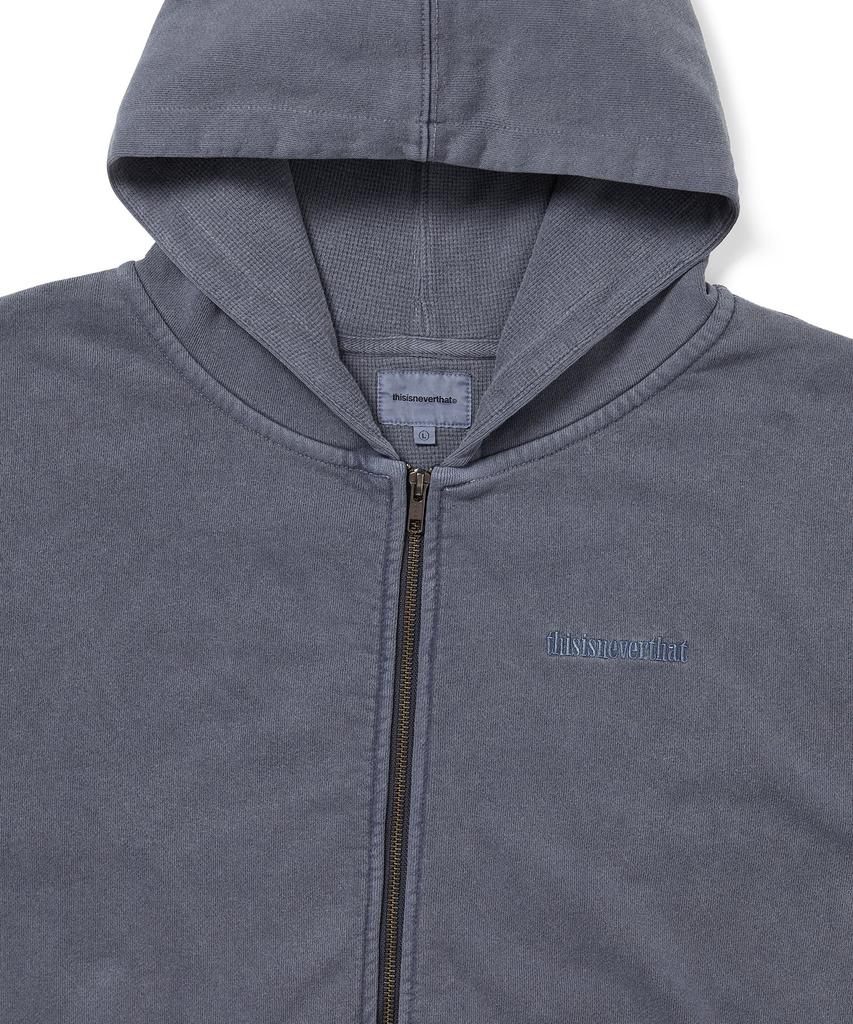 Thisisneverthat Waffle Lined Zip Up Hoodie Warm Blue