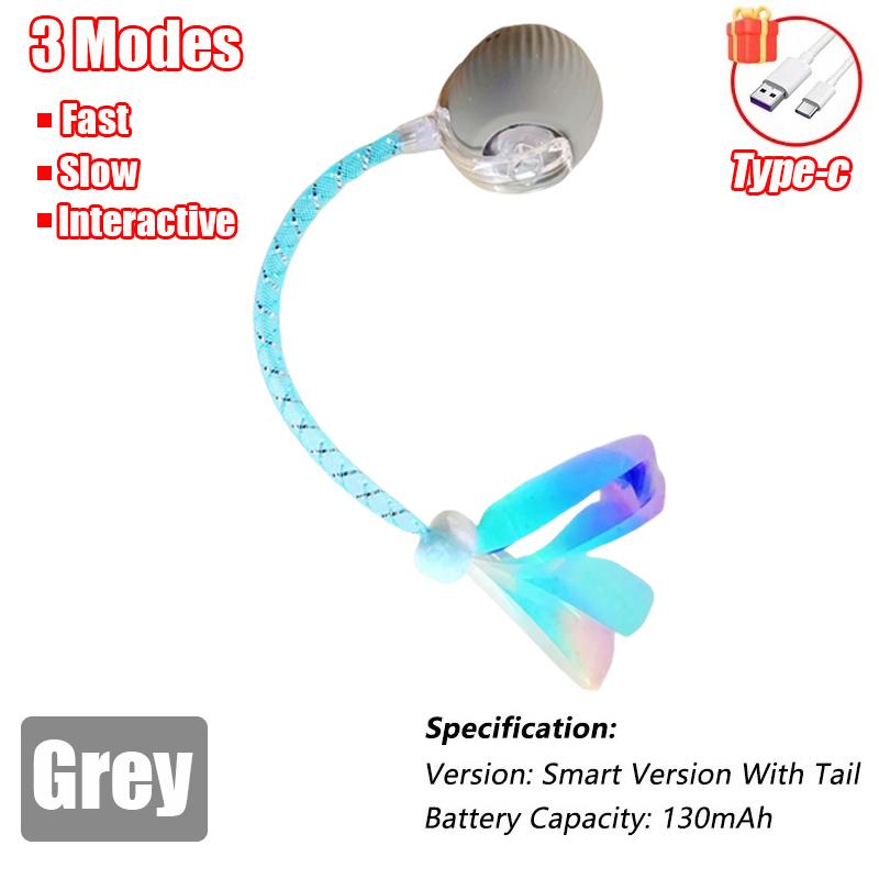 New Cat Interactive Ball Toys Automatic Rolling Ball Faux Tail Rechargeable Smart Pet Electric Toy Cat Training Imitate Mouse