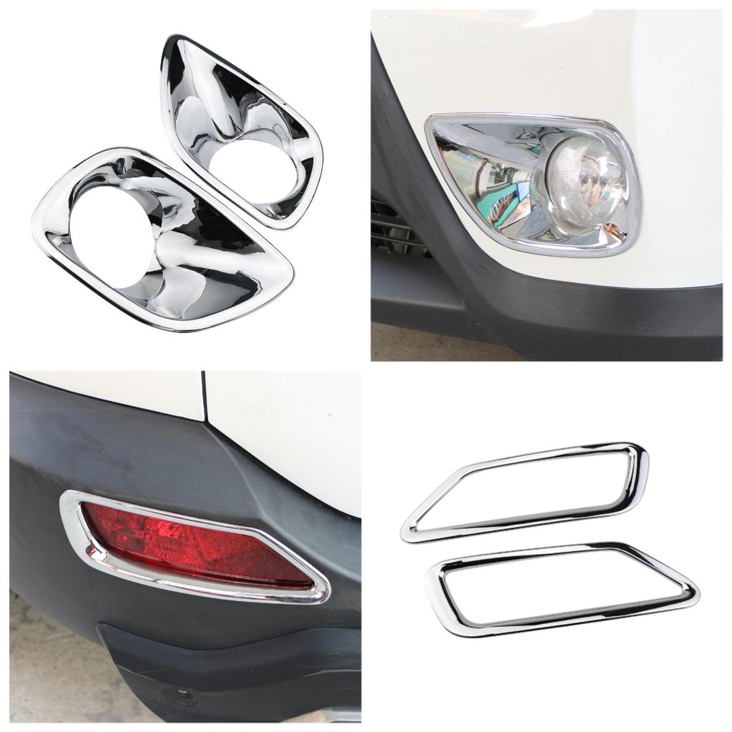 For Toyota RAV4 RAV 4 2013 2014 2015 Chrome Front Rear Foglight Fog Light Lamp Cover Trim Frame Sticker Exterior Accessories