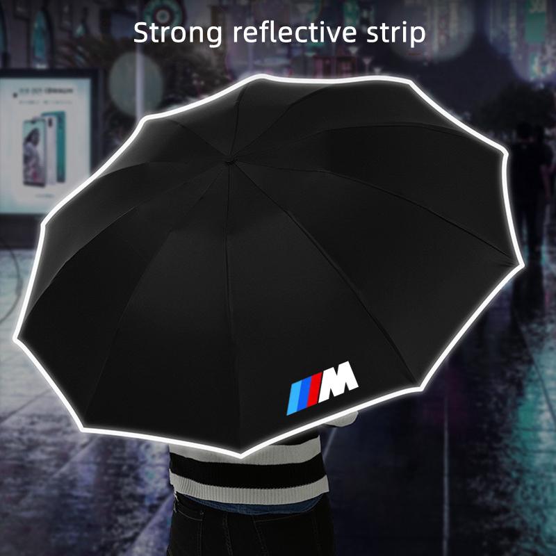 MZFK7 LED Automatic Folding Umbrella Windproof Umbrella Sticker For BMW M Power X1 E84 X3 F25 X5 E53 X6 E71 IX3 I3 320i 330d M4 1 3 5