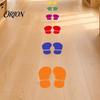 Training Center Floor Decorations 4 Sheets 8 Pairs Kids Shoes Decals, Colorful Footprint Adhesive Childhood Development Activity Mats PVC Step