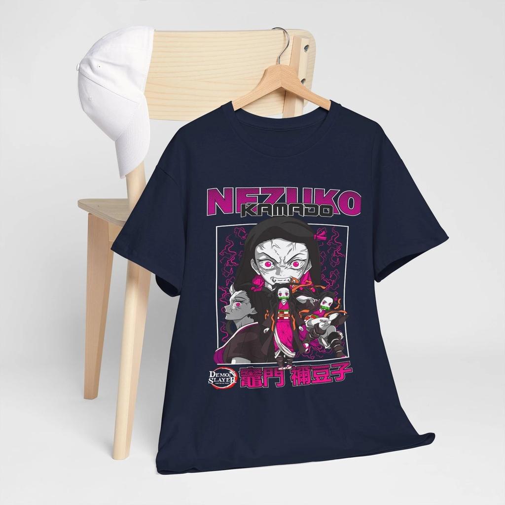 2026 Summer Demon Slayer Anime Nezuko Kamado Printed Loose Shortsleeved Pure Cotton Childrens Tshirt Unisex Casual Loose Y2k