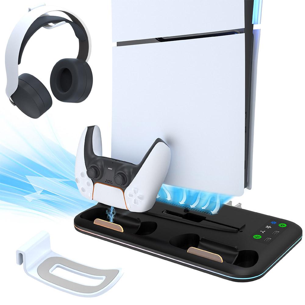 For PS5 Slim Console Cooling Stand Controller Charging Stand Controller Charging Dock for Playstation 5 SlimDisc&Digital Edition