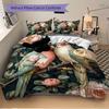 3pcs Parrot Floral Bedding Cover Set, Fashion Classic Popular Print Bedding Set, Soft Comfortable, All - Season Use, For Bedroom103