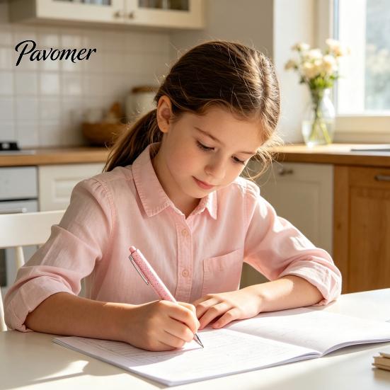 Eco Friendly Material Pens Straw Printed Ballpoint Pen, Smooth Writing Cream Colored Creative Stationery, 0.5mm Unique Handheld Fine Point Ink Pen for