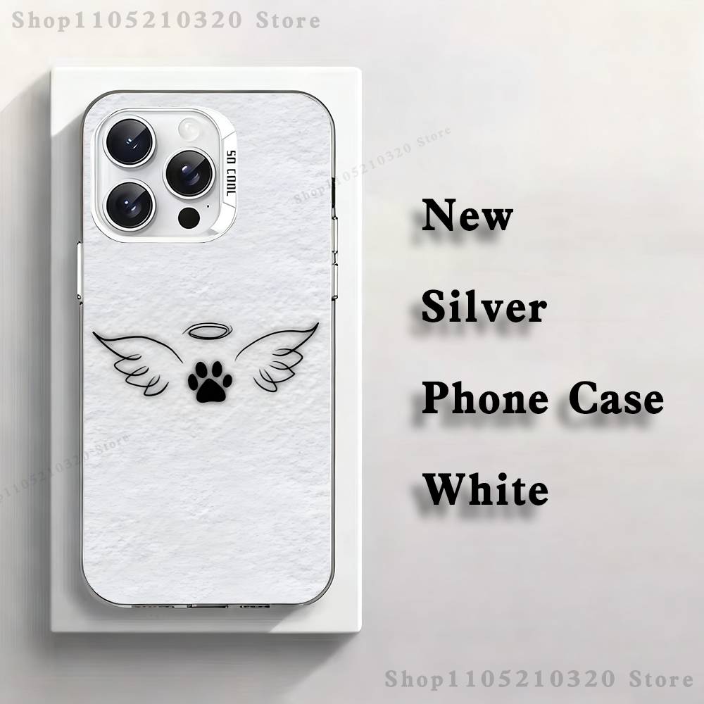 Custodia per Telefono con Impronte di Zampe di Animali Domestici Per iPhone 17,16,15,14,13,12,11,Pro,XS,Max,Plus,Mini,SE4,E bianca Opaca Cover Antiurto