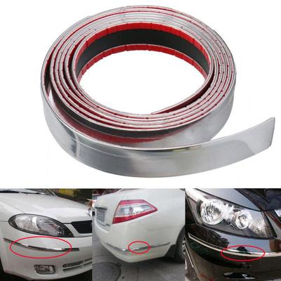 2.5M X 30mm Exterior Car Chrome Adhesive Strip Trim Molding Styling Decoration Car Bumper Strip Protector Sticker