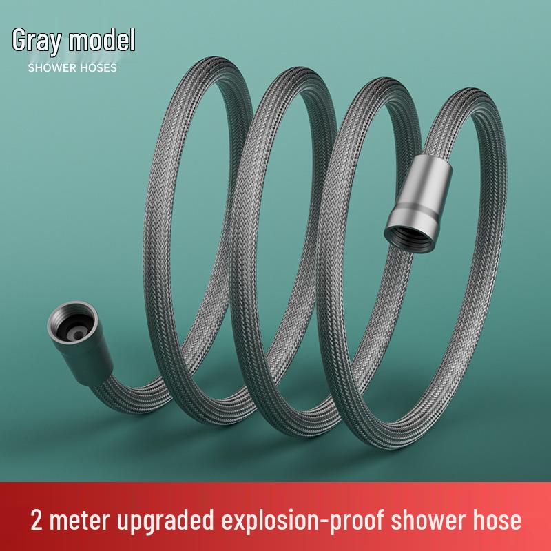 4-Point Universal Nylon Woven Shower Hose, Hot/Cold Explosion-Proof Pipe for Bath Heater & Shower Head Connection