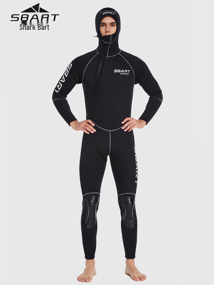 Men's 3MM Plus Velvet Warm Long Sleeve Diving & Fishing Wetsuit