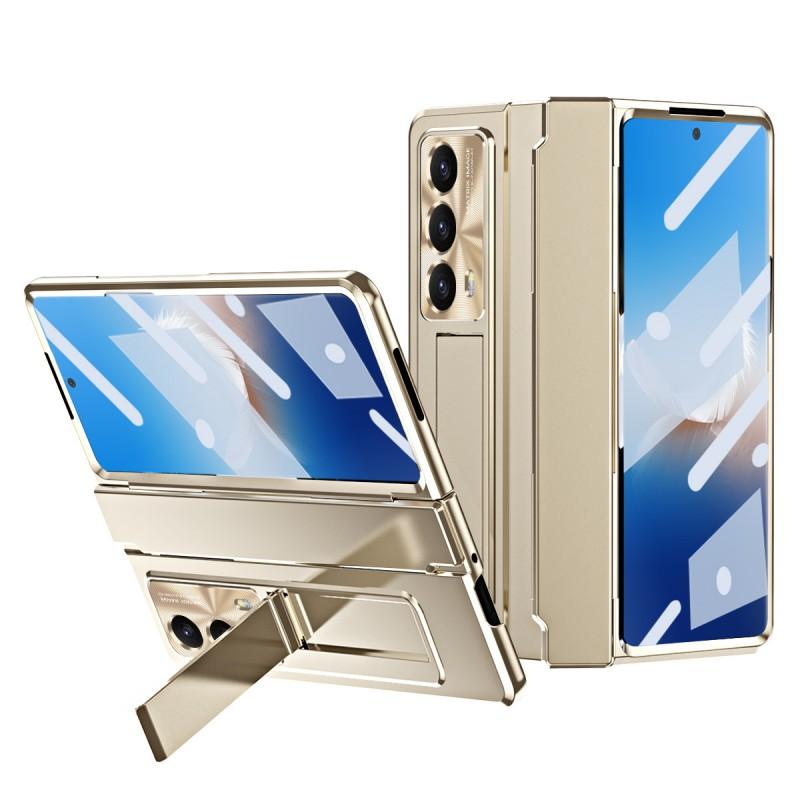 Premium Full Coverage PC Case Honor Magic V2 Foldable Phone Electroplated Anti-Fingerprint Shockproof Cover