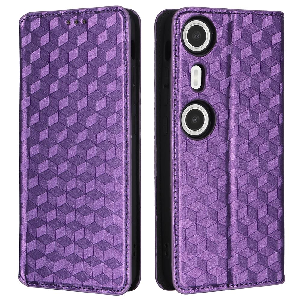 For XREAL Beam Pro Wallet Case Rhombus Imprinted Leather Phone Cover