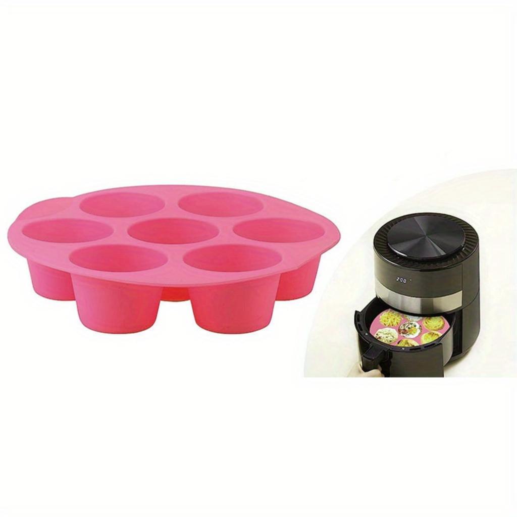 1pc Muffin Pan Cupcake Tray, 7-hole Cake Mold, Air Fryer Silicone Muffin Pans For Baking, Cupcake Mold For Air Fryer Accessories