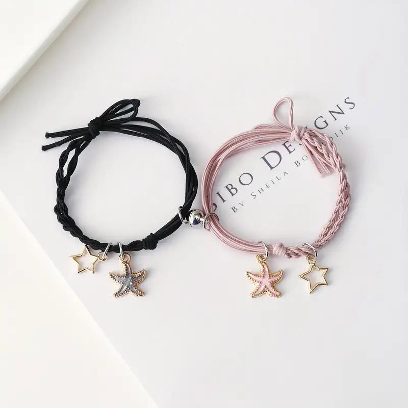 Cartoon Heart and Rabbit Butterfly Bracelet with Attracting Magnets for Women and Couples