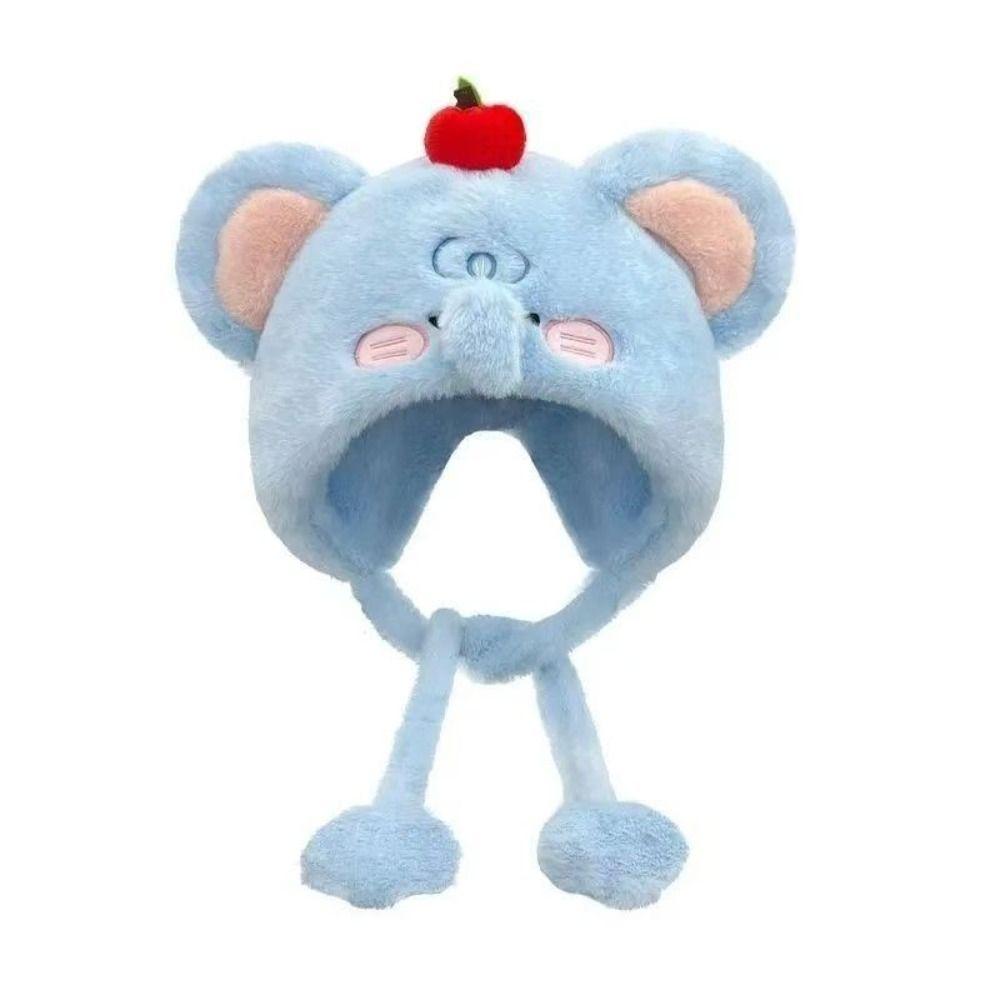 Korean Style Ear Protection Hat Cartoon Plush Pullover Hats Plush Earmuffs Cap Cycling Riding