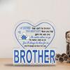 1pc Contemporary Acrylic Sign 'Brother' Table Decor - Heart-Shaped 2D Flat Design with Blue & White Text, Farmhouse Living Room Desktop Decoration