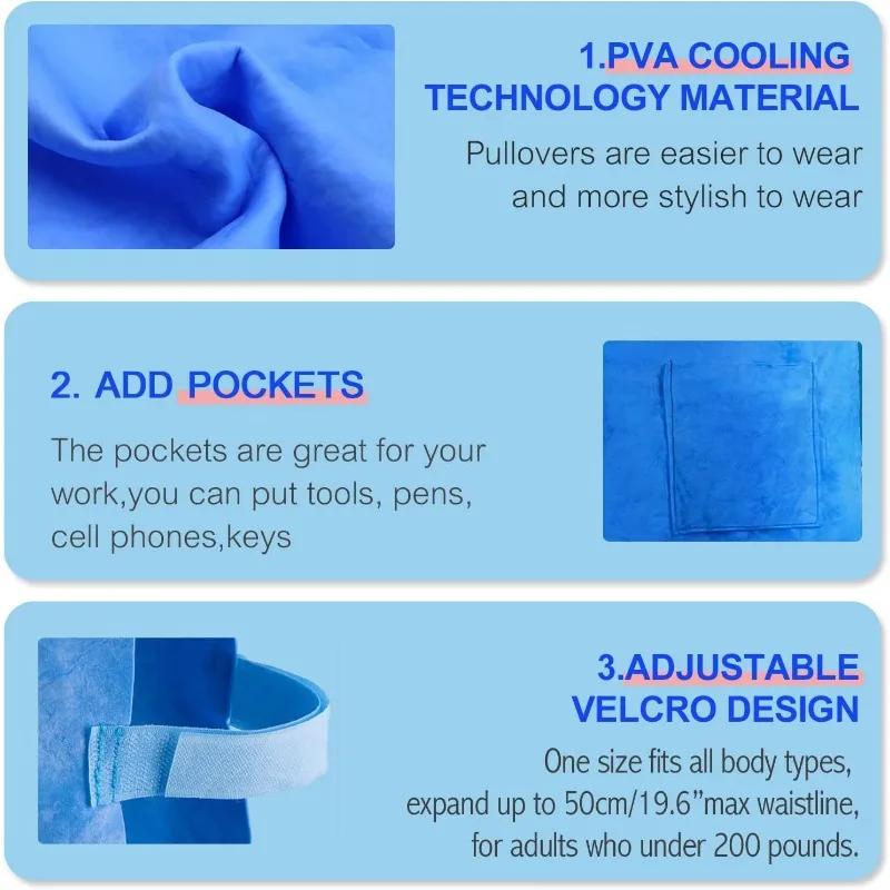 Colete de Resfriamento Camisa Fresca Evaporativa de Água Prevenção de Insolação Colete de Resfriamento por Evaporação de Gelo para Paciente com EM Trabalho ao Ar Livre