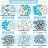 292pcs Turquoise Starfish Mermaid Turtle Charms Beads Kit Summer Beach Beads Charms Alloy Sea Pendants for DIY  Jewelry Making