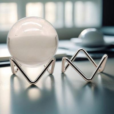 Metal Crystal Ball Base Photography Props Craft Glass Sphere Holder Geometric Crystal Ball Display Stand for Home Decoration