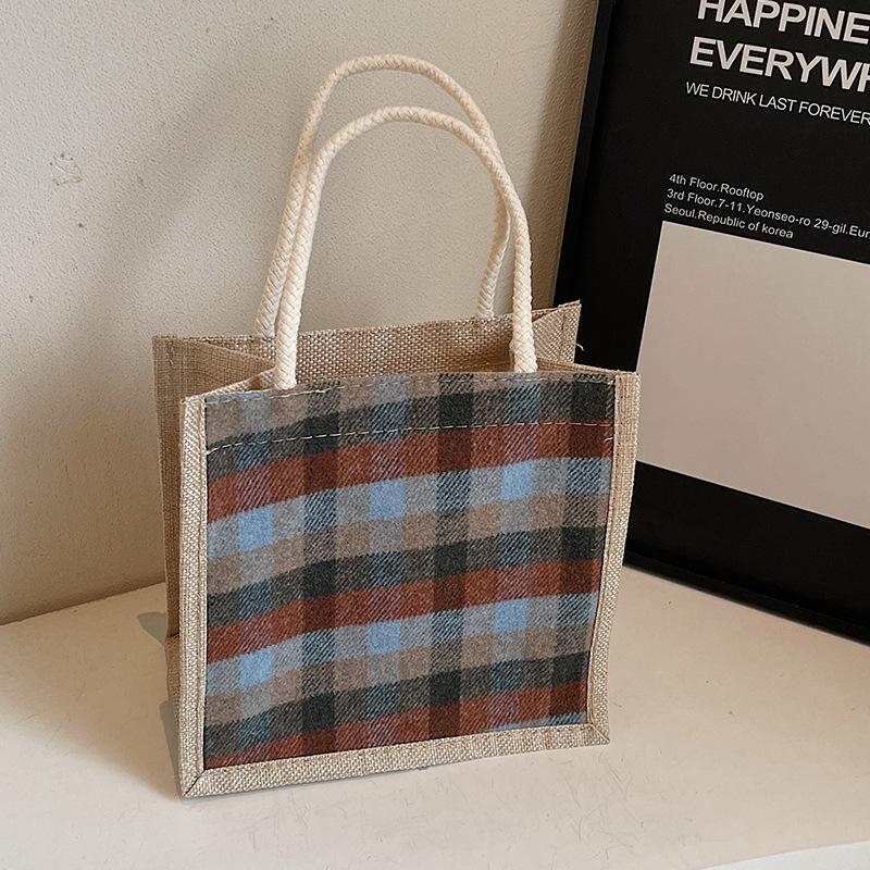 Portable Linen Bag for Work for Women Fashion Canvas Bag for Women Ins Fashionable Versatile One Shoulder Handbag