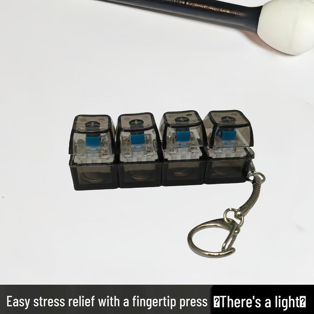 Cross-border 4-key Mechanical Keyboard Decompression Fidget Keychain Toy Tester