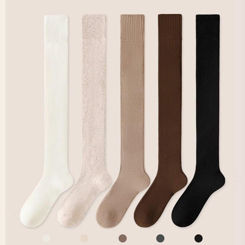 Winter Warme Lange Socken Schlauch Dick Hoher Schlauch Über Knie Kniehoch Strumpfwaren Socken Einfarbige Damen Verdicken Wadenstrumpf