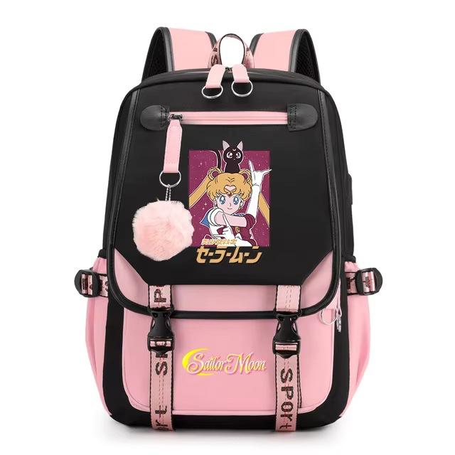 Sailor Moon Cartoon Casual Backpack Youth Girl Student School Bag Gift Cartoon Cute Backpack