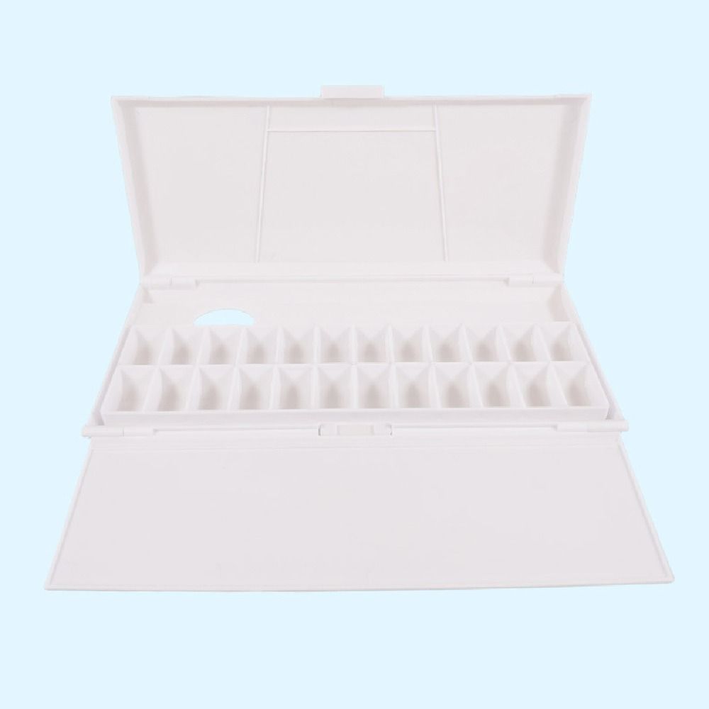 Durable Foldable Watercolor Pigment Box Reusable Professional Watercolor Mixing Tray 24 Grids DIY Color Mixing Pallet Student