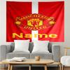 Custom Name Manchester United Print Tapestry, Backdrop, Easy Setup, Ideal for Bedroom, Office & Living Room, with Aesthetic Wall Hanging Decor.