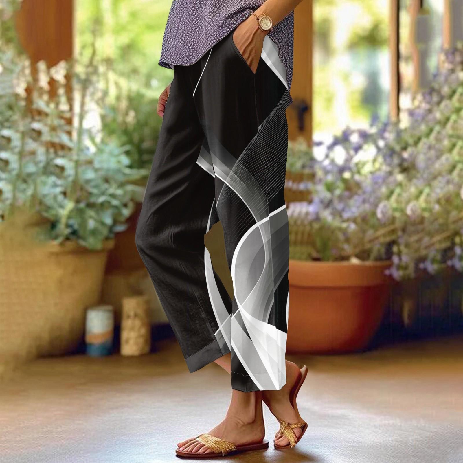 

Женские повседневные модные повседневные брюки с карманами L белый