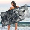 Cute Wolf Print Beach Towel, Adorable Animal Art Quick-Dry Sand-Free Microfiber Bath Towel for Yoga, Swim Pool and Summer Travel