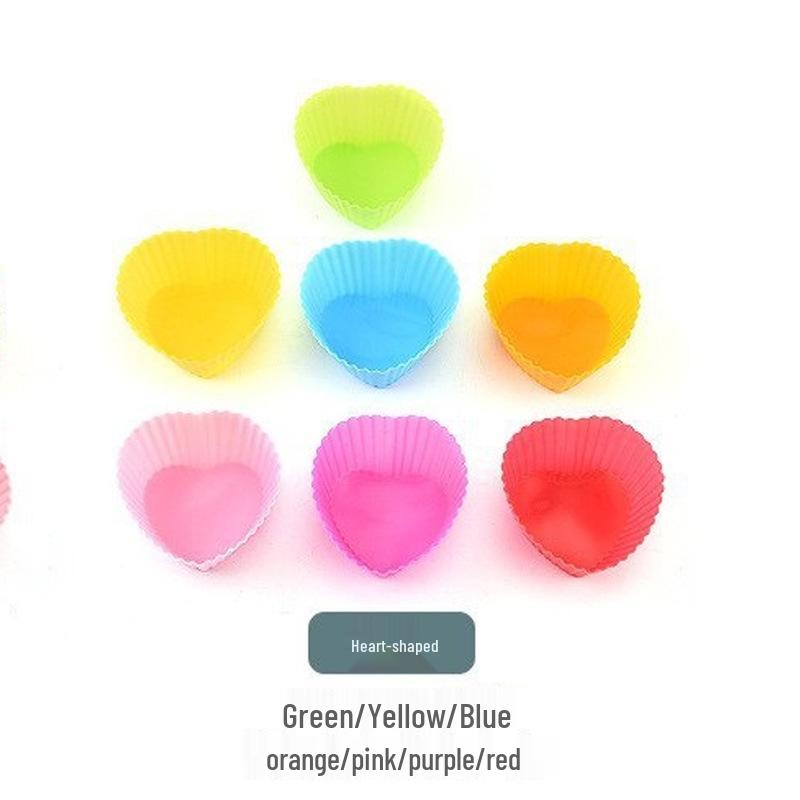 

7cm Silicone Cake Mold Set: Star, Heart, Square, Flower Shapes Random Color