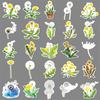 50 Dandelion Cartoon Plant & Flower Stickers - Waterproof Graffiti Decorations for Journals & Computers