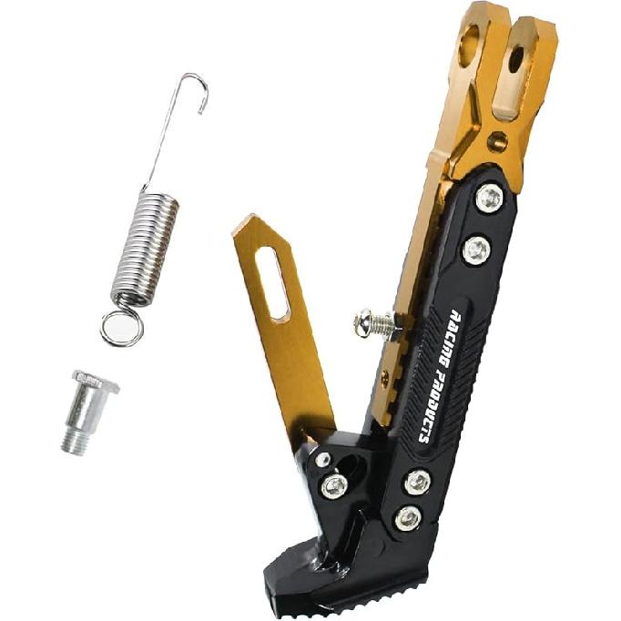 Motorcycle Universal Kickstand Adjustable Modified CNC Aluminum Alloy Adjustable Tripod Holder Kickstand Foot Side Support Stand Motor Scooter