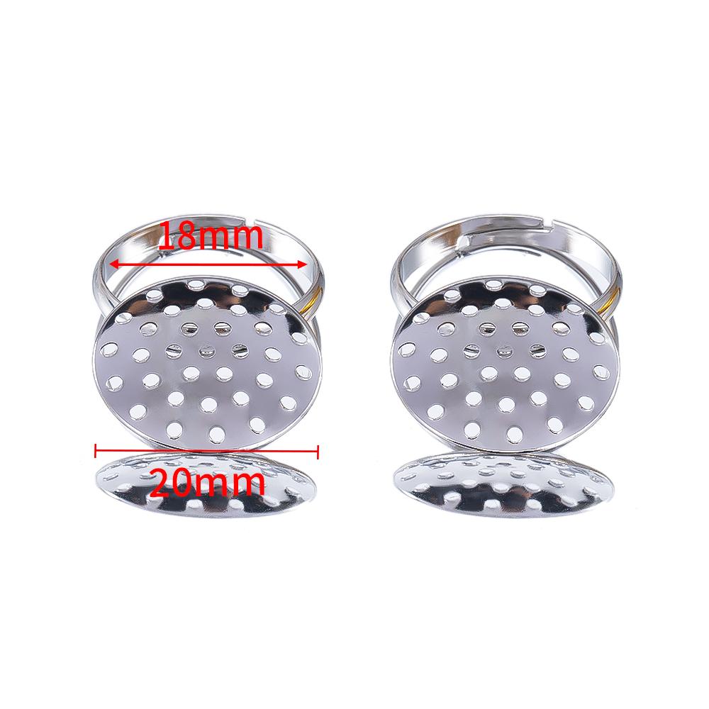 5pcs 10pcs Stainless Steel Ring Base Adjustable Tray Cabochon Settings Blank Bezel Rings Embryos 12mm to 20mm for Jewelry Making