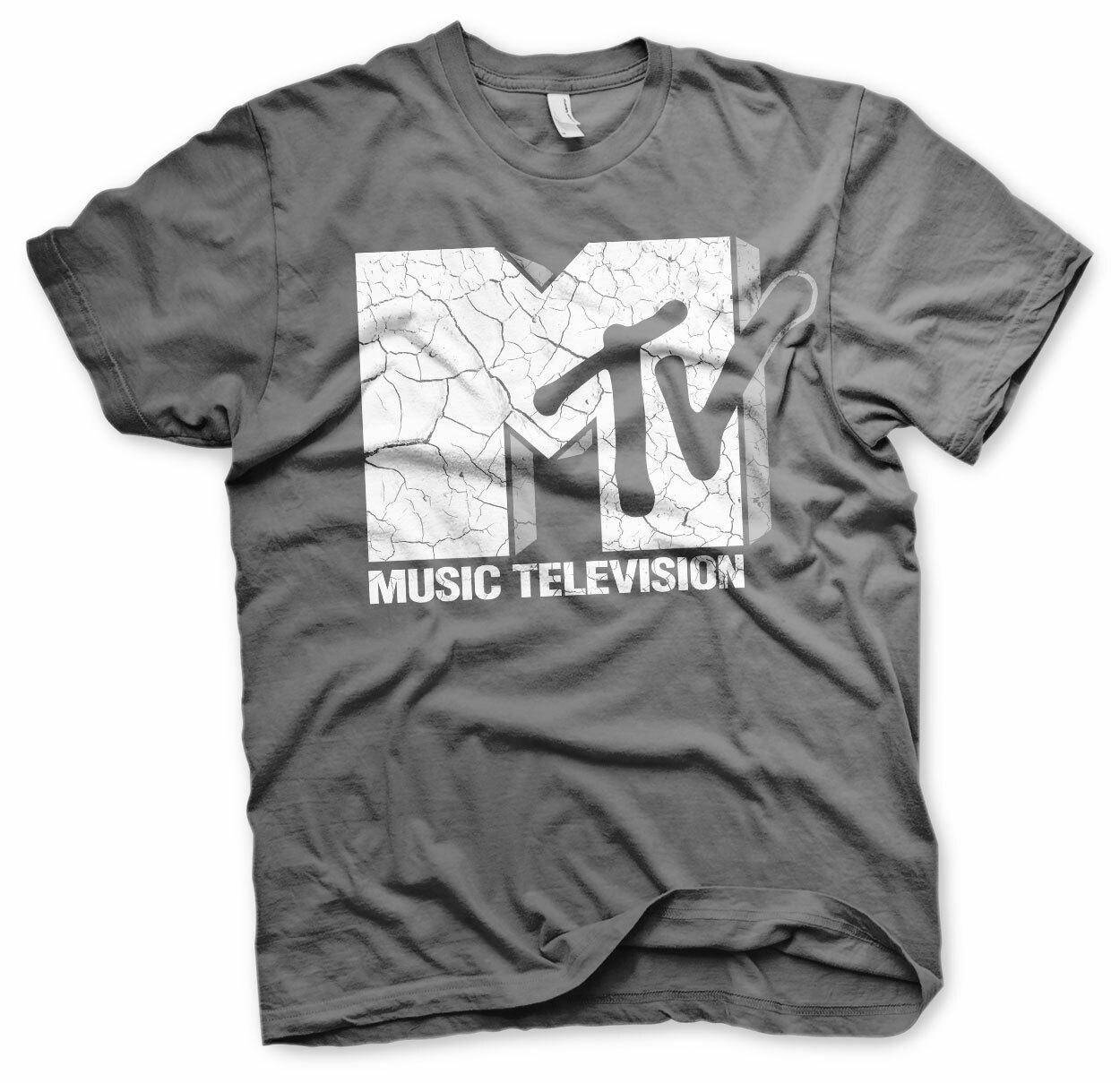 Officially Licensed MTV Cracked Logo Men S T-Shirt S-XXL Sizes XXXXL