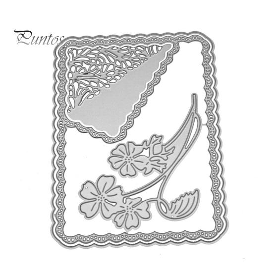 

Цветочная волна рамка металлический трафарет DIY записки бумажные карты альбом фото ремесло серебряный