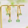 Zircon Golden Bamboo Jade Bead Pendant Earrings For Women Fashionable Personalized Daily Accessory Party  Birthday Gifts