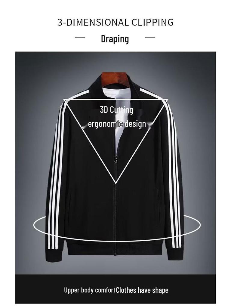 Men's Spring and Autumn Stand-Up Collar Casual Jackets, All-Match Outerwear, and Baseball Jackets