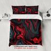 3pcs Red And Black Abstract Wave Bedding Sets 3D Printed Duvet Cover Sets With Pillowcases No Filling Cool Visual Single Size