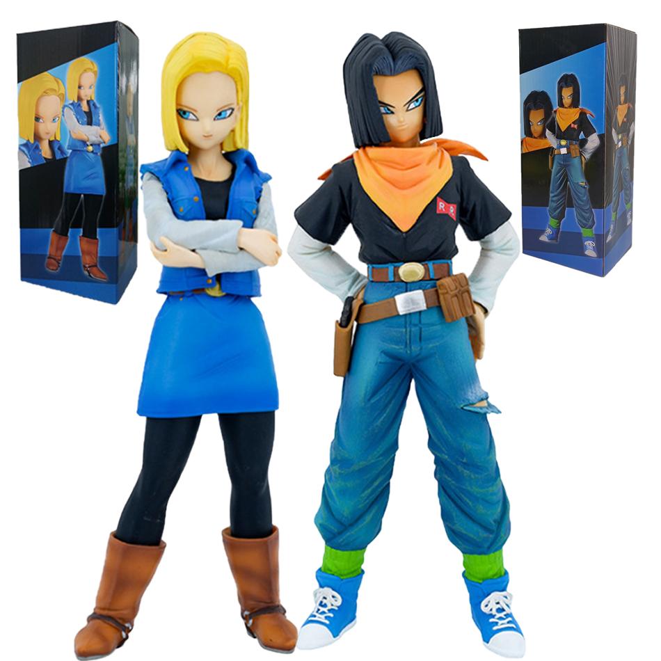 Anime Statuette Dragon Ball Z Android 17 18 Figure Pvc Action Figures Statue Decoration Desktop Anime Collection Peripheral Toys